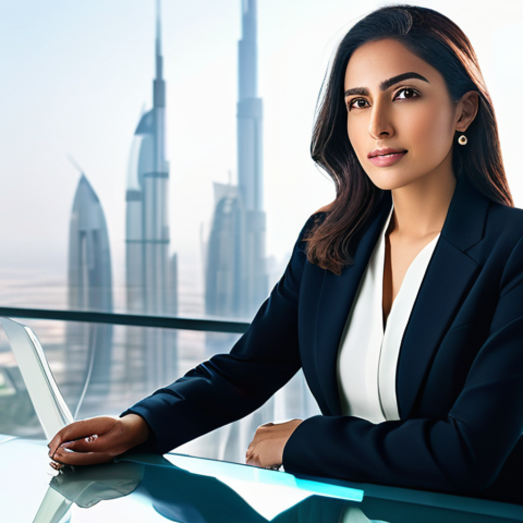 펀드투자상담사 시험 준비에서 주의할 점 - **Prompt:** A sophisticated, modern Arab female investor, in her late 20s to early 30s, dressed in e...