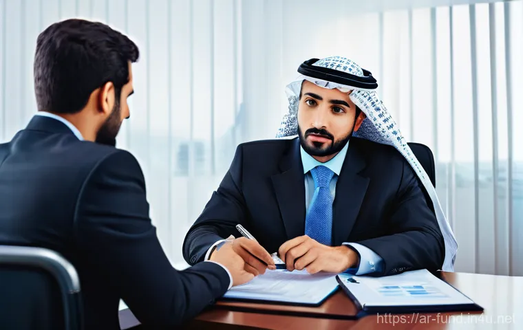 펀드투자상담사로서 필요한 소프트 스킬 - **Prompt:** "A charismatic Arab financial advisor, wearing a crisp business shirt and trousers, is e...