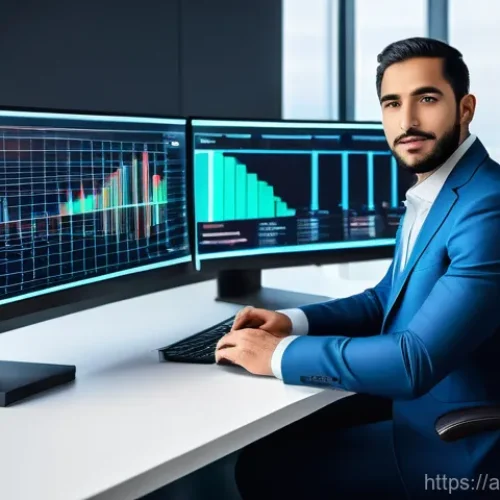 펀드투자상담사 직무와 최신 금융 기술의 융합 - **The Visionary FinTech Advisor**
    "A sophisticated financial advisor, a person with modern Middl...