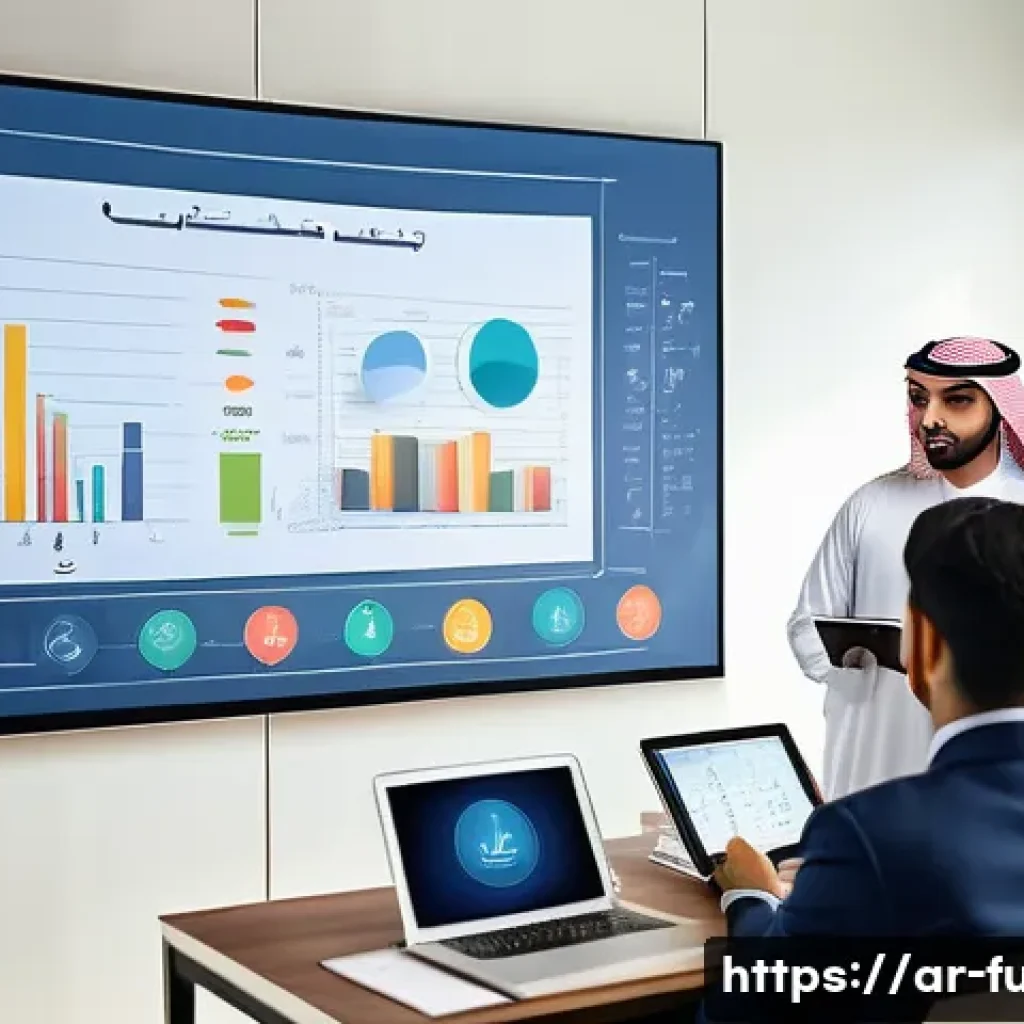 펀드투자상담사 실무 교육기관 추천 - A modern training classroom in Riyadh with diverse Arab adult students attentively learning investme...