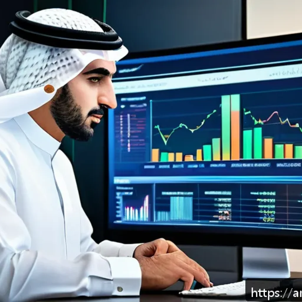 펀드투자상담사와 디지털 트랜스포메이션 - A modern digital financial analysis dashboard displayed on a sleek computer screen in an elegant Mid...