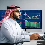 Home 20 펀드투자상담사 자격증의 직무 적용성 - A professional Middle Eastern male financial advisor in a modern office, wearing a tailored business...