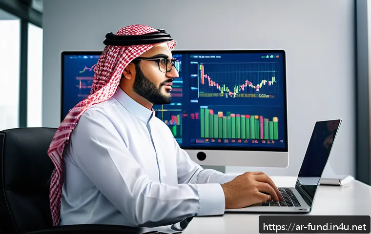 펀드투자상담사 자격증의 직무 적용성 - A professional Middle Eastern male financial advisor in a modern office, wearing a tailored business...