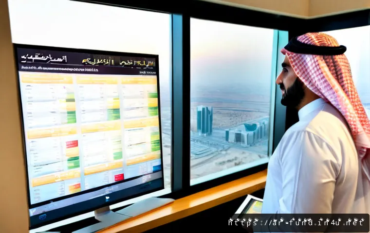 펀드투자상담사 직무 환경의 변화 - Photorealistic modern investment advisory office in Riyadh, an Arab fund investment advisor in modes...